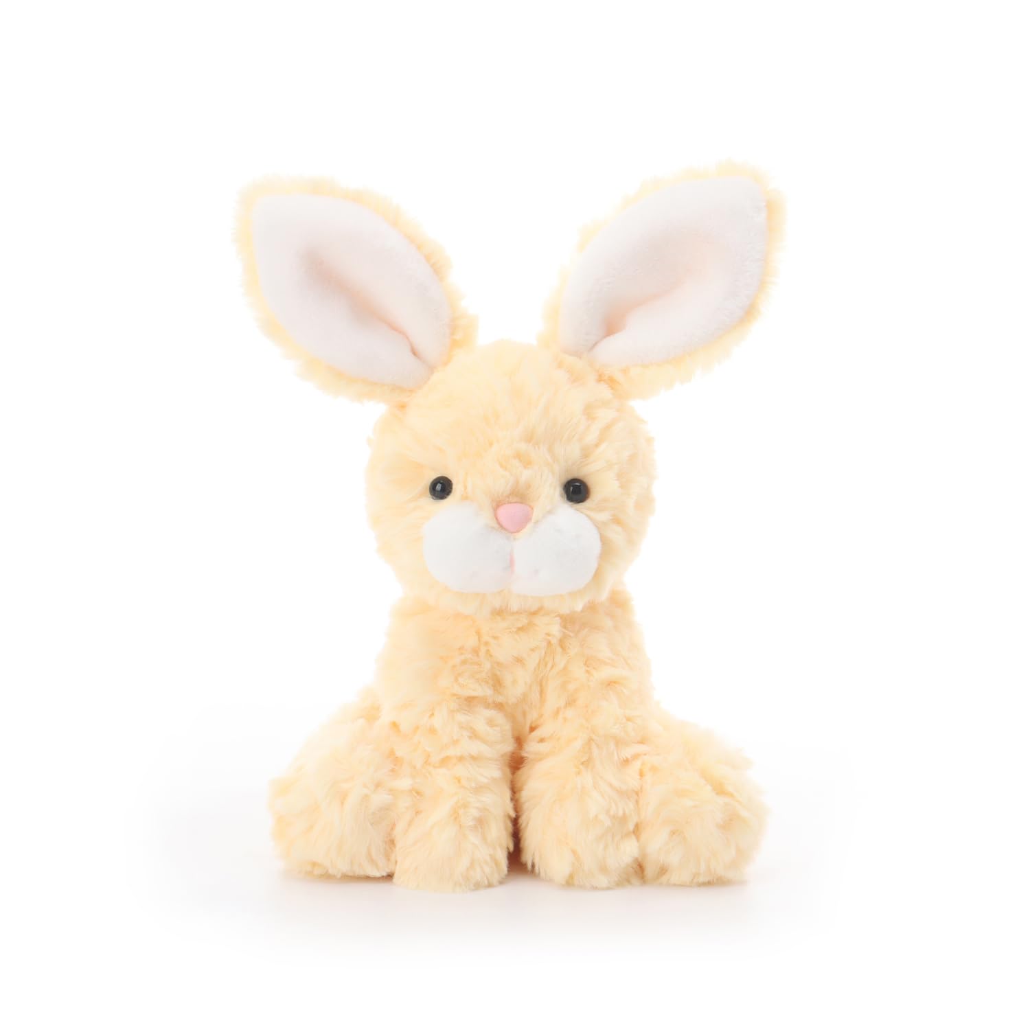Apricot Lamb Light Yellow Brave Bunny Rabbit Plushies Stuffed Animals for Baby Girl and Boy, Soft Cute Plush Toys for Kids, 7.9 Inches