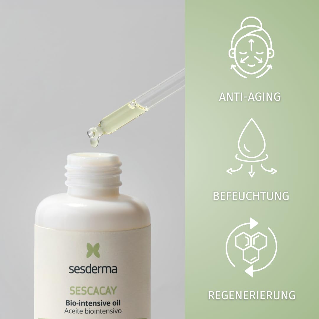 Sesderma Sescacay Bio-Intensivöl mit Cacay-Öl & HPR Retinoid 100 ml - Regenerierendes Körper & Haaröl gegen Dehnungsstreifen & Narben, Anti-Aging, Straffend, Feuchtigkeitsspendend