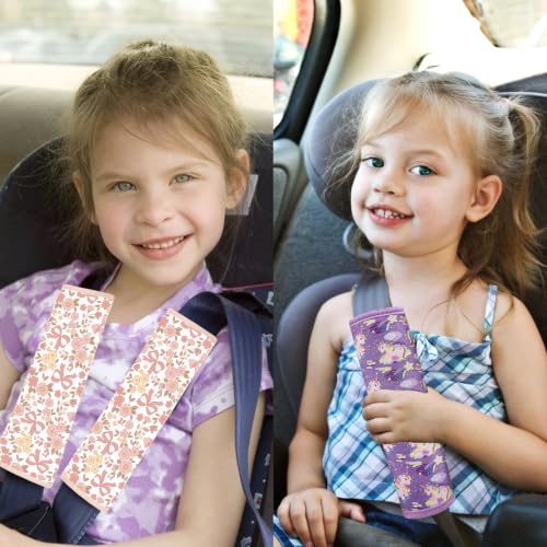Image of Seat Belt Cover for Kids, Seat Belt Pad for Boys Girls, Car Seat Straps Shoulder Pads for Kids, Kid's Seat Belt Cushion, Shoulder Strap Pad, 1 Piece (Garden Quilt)