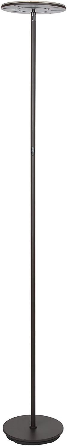 Brightech Sky LED Torchiere Super Bright Floor Lamp - Contemporary, High Lumen Light for Living Rooms & Offices - Dimmable, Indoor Pole Uplight for Bedroom Reading - Bronze