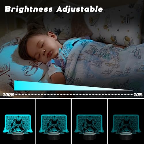 Lámpara 3D LED Ice Hockey Night Light CoolGift Mart miniatura 3