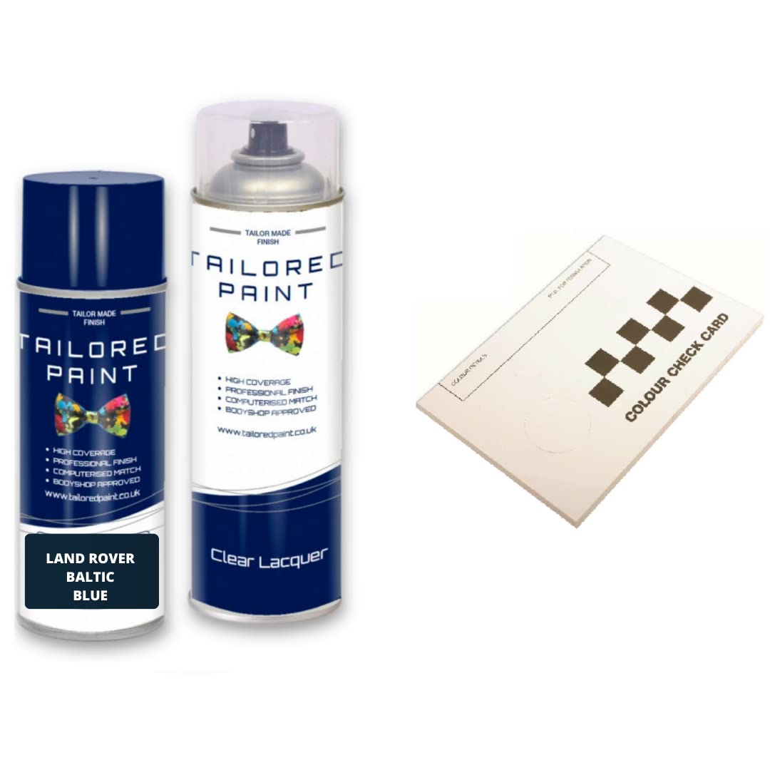 Tailored Paint Baltic Blue Pearl 912 Aerosol Spray Paint For Land Rover Freelander L359 2006-2014 Includes Colour Card Checker (Aerosol Spray Paint + Lacquer)