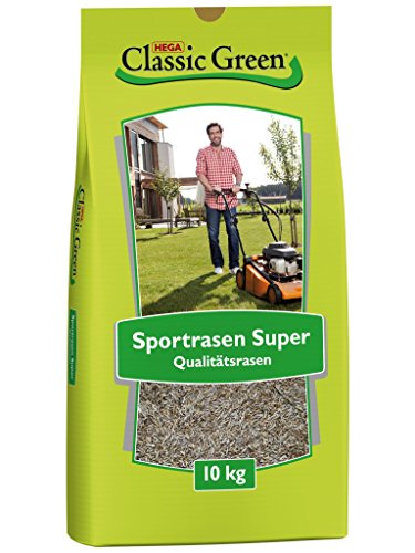 Classic Green Rasensaat Sportrasen Super Rasensaat 10kg| Grassamen | Rasensamen 10kg | Premium Rasensaat | Rasensaat Sport und Spiel Super | Rasensaatgut | Rasensaat Sport Super| Sportrasen Super
