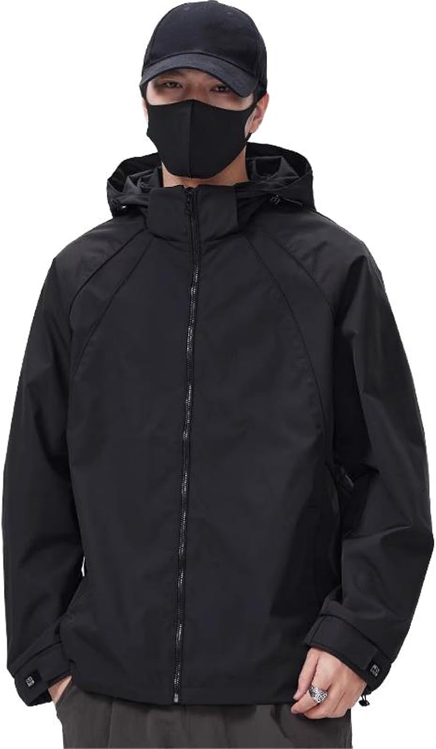 Men's Work Coat Spring and Autumn Hooded Casual Jacket