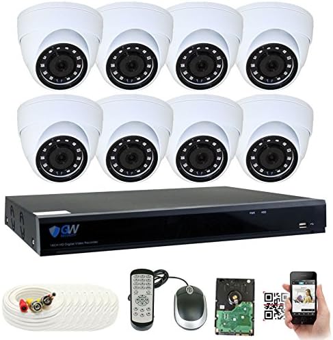 GW Security 8 Channel DVR 2TB HDD CCTV 5MP Video & Audio Surveillance Security Camera System - 8 x 5MP HDTVI Weatherproof Microphone Dome Cameras