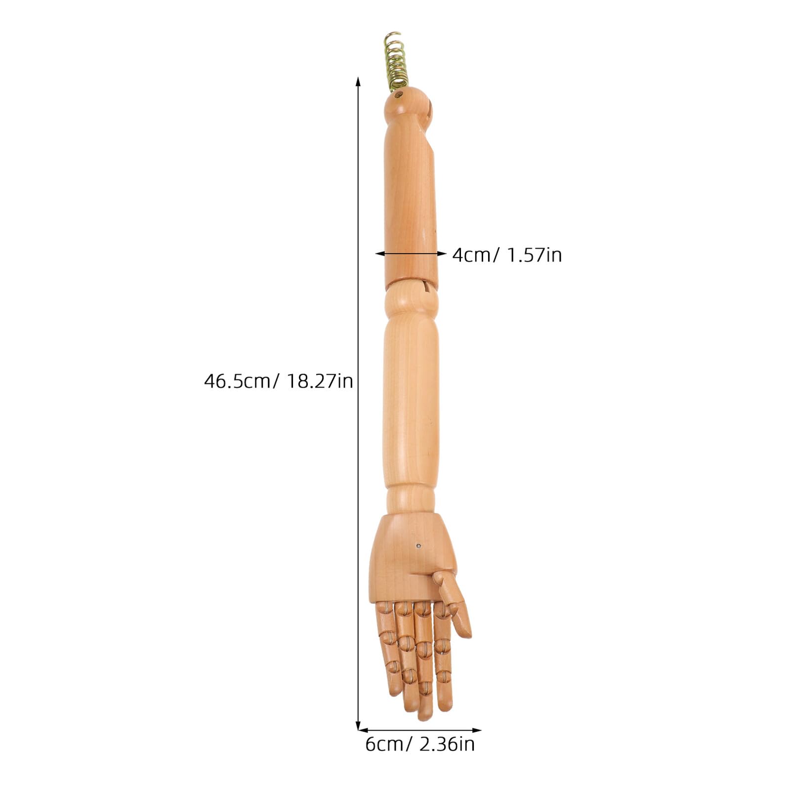 Cabilock Accesorio de Madera para Muñeco con Brazo Articulado Móvil | 1 Par, Color Caqui, Superficie Lisa, Juntas Móviles y Posición Flexible, para Maniquí y Títere