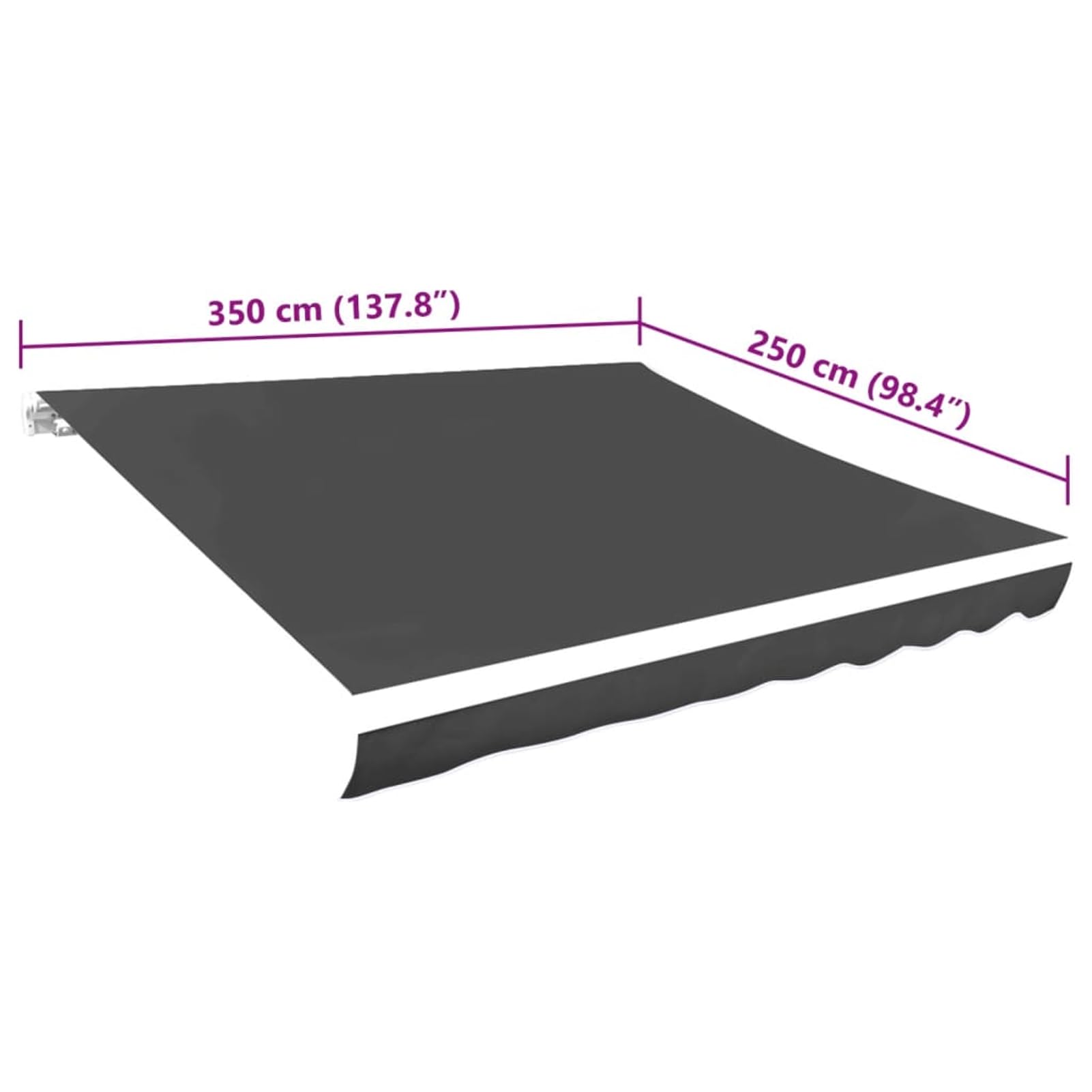 Tidyard Toldo de Lona Gris Antracita 330x245cm para Terraza y Jardín, Resistente a UVA y Agua