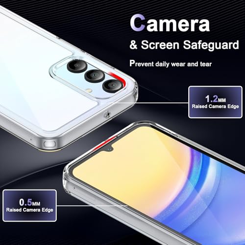 Image of Case for Samsung Galaxy A15 5G /4G, Military Grade Drop Protection Phone Case, Yellowing Resistant, Anti-Scratch Hard PC Back, Shockproof Hard Ultra-Thin Protective Cover, Clear