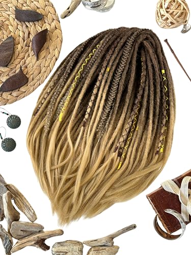 Ombre Beige Brown Shade Dreadlocks set Natural dreads Synthetic dreadlocks Ombre from hazelnut to sunny wheat double ended dreadlock extensions Single ended dreads 24 inches