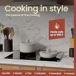 Bakken 15-Piece Non-Stick Cookware Set with Detachable Handles – Granite Stackable Pots and Pans Set, Dishwasher Safe, Oven-Safe, and Compatible Kitchen Essential for All Stoves – Cream - Image 5