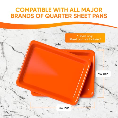 Fitted Full Coverage Silicone Pan Liner - Turn Any Quarter Sheet Pan A Nonstick Baking Sheet (2 Pack) #TOP4