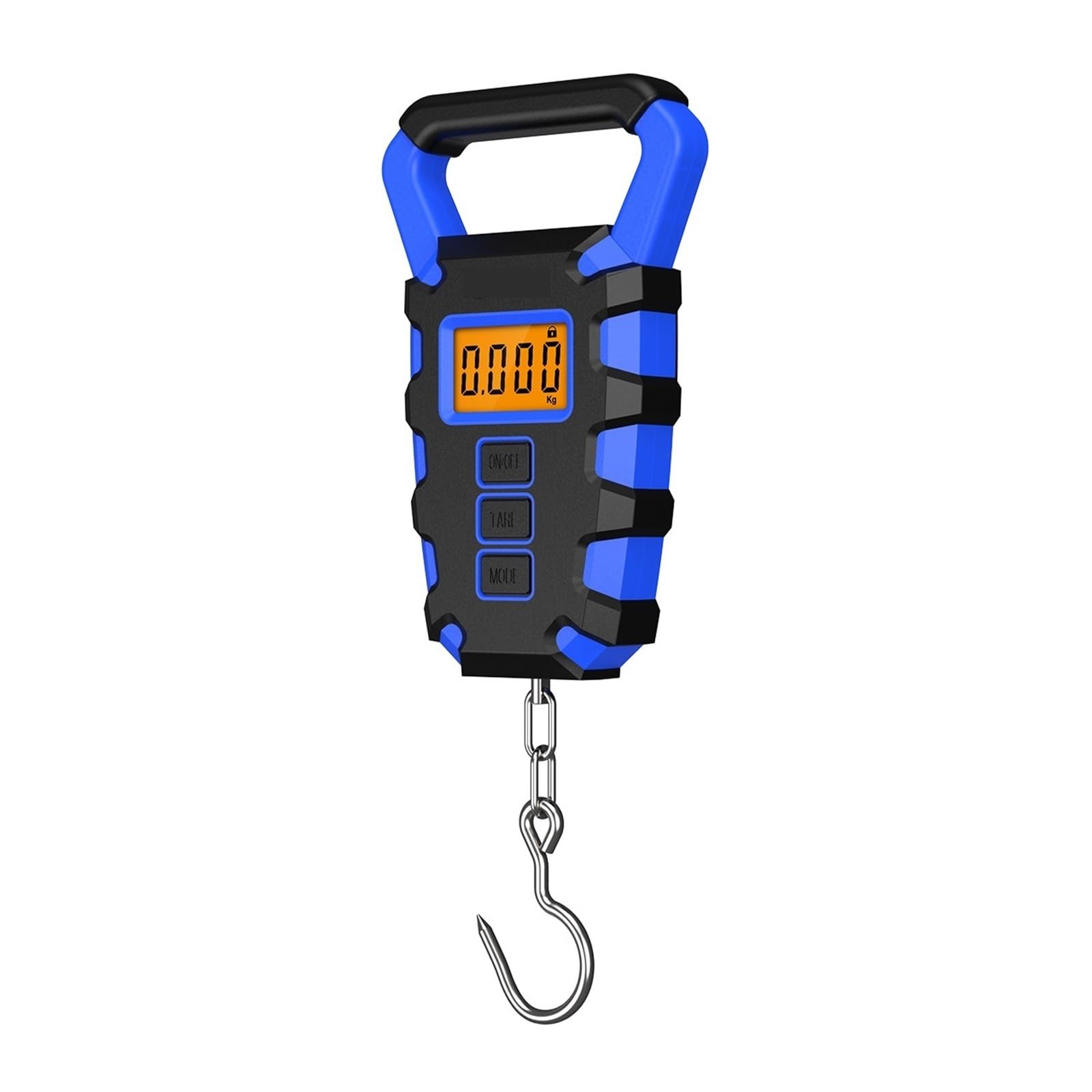Bilancia A Sospensione da 50 kg con Righello, Digitale Portatile A Forma di Gancio per Pesca, Bilancia Elettronica per Bagagli con Display A LED per Garage E Fattoria,Blue-50Kg