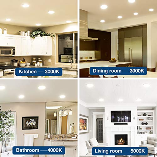 Amico 12 Pack 6 Inch 3Cct Ultra-Thin Led Recessed Ceiling Light With Junction Box, 3000K/4000K/5000K Selectable, 12W Eqv 100W, Dimmable Led Can Lights, 1000Lm High Brightness Downlight #TOP6