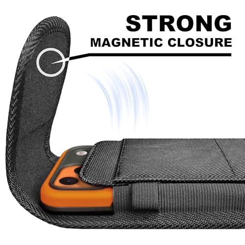 Image of DeBin Nylon Holster for Samsung Galaxy S26+Plus S25+ S24+ S23+ S22+ S21+, S25 FE S24 FE S23 FE S21 FE, [Magnetic Closure] Cell Phone Belt Holder Case with Clip, ID Card Slot Pouch Cover, Black