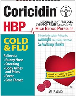 Coricidin HBP Cold & Flu Tablets, 20 ea (Pack of 6)