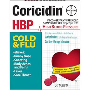 Coricidin HBP Cold & Flu Tablets, 20 ea (Pack of 12)