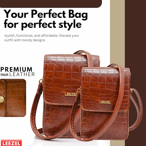 Image of LEEZEL Women's Girls Wallet Sling Bag for Mobile Cell Phone Holder