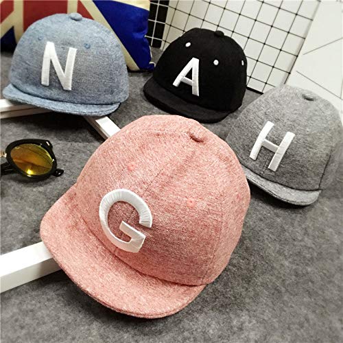 Spring Summer Cotton Baby Letter Cap Baby Kids Boy Adjustable Baseball Caps Boys Girl Hats Children Snapback Hip-Hop Sun Hat (Black) #TOP7