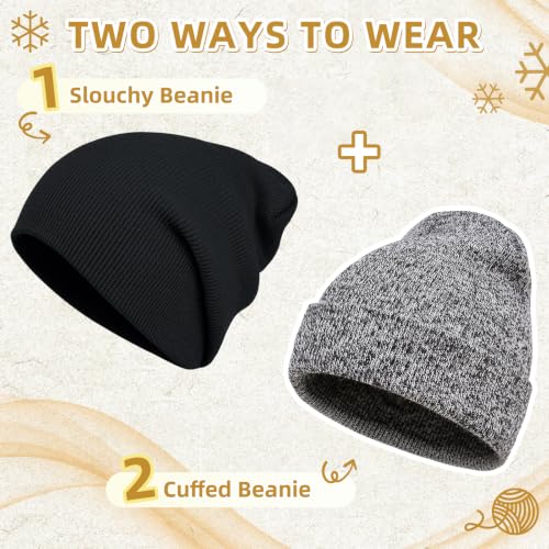 Image of ZOORON Beanie for Men Women Slouchy Winter Beanie Hats Cuffed Skull Caps