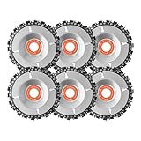 6 Pieces 5/8 Inch Wood Carving Disc Chain Disc Saw Blades for 4 Inch/ 4-1/2 Inch Angle Grinder-4 Inch 22 Teeth Wood Carving Discs
