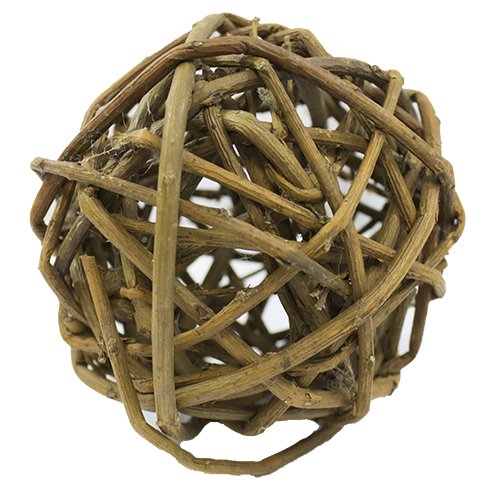 Willow Ball - Natural Safe Willow Branch Rattan Activity Chew Toy Cage Accessory - Rabbits, Guinea Pigs, Prairie Dogs, Chinchillas, Degus, Rats, Hedgehogs, Squirrels, Parrots, & Small Pets