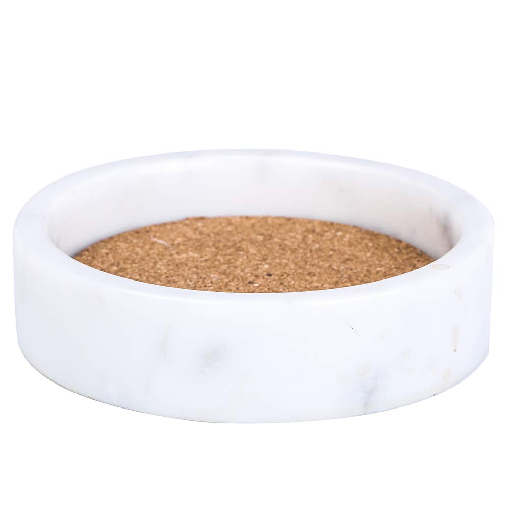 ACKEIVTO Marble Wine Bottle Coaster Wine Stand Cork Holder Bottles and Any Occasion White