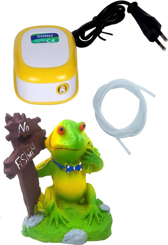 Jainsons Aquarium Air Pump + Frog Aquarium Decoration Ornaments for Fish Tank Aquarium | Multicolor (B0D2J7G8QQ) Amazon Price History, Amazon Price Tracker