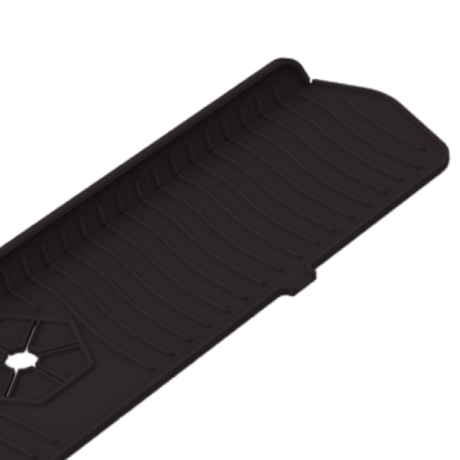 Reusable Faucet Absorbent Pad Water Splash Guard Silicone for Hotel Home Black-image-25