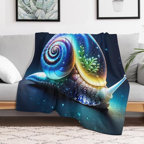 Couverture douce et chaude pour home office et voyage design escargot