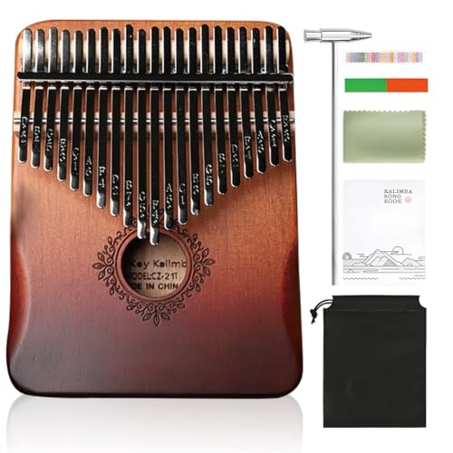 Kopira Kalimba Piano de Pulgar 21 Teclas, Instrumento Musical Portátil con Martillo de Afinación, Dedo...
