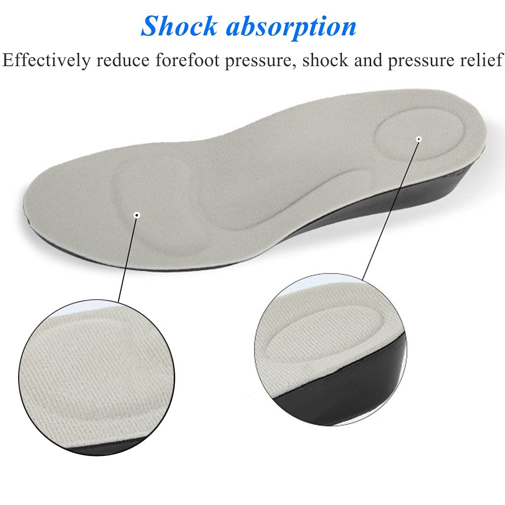 Invisible Height Increase Insole for Men Women 1.5cm-4.5cm Grow Taller Increase Height Shoe Pad Heel Lift Taller Foot Pad (Color : Height 2.5cm, Size : S EU 35-40) (Black S EU 35)
