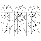 Material: Eisen vidaXL 3X Rankgitter Rankhilfe Spalier Rankzaun Blumengitter Kletterpflanzen Gartendeko Rosengitter Pflanzengitter Garten Schwarz 40x100cm Eisen