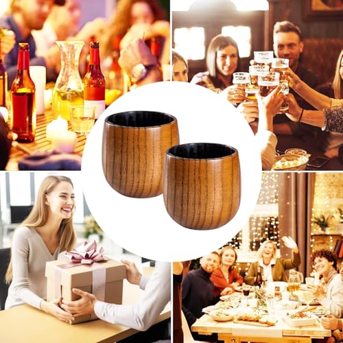 Taza de café rústica vasos de whisky de madera para bebidas calientes 5