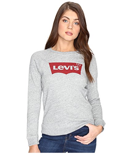 Levi's Women's The Graphic Classic Crew Sweatshirt, Batwing Smokestack Heather, Small