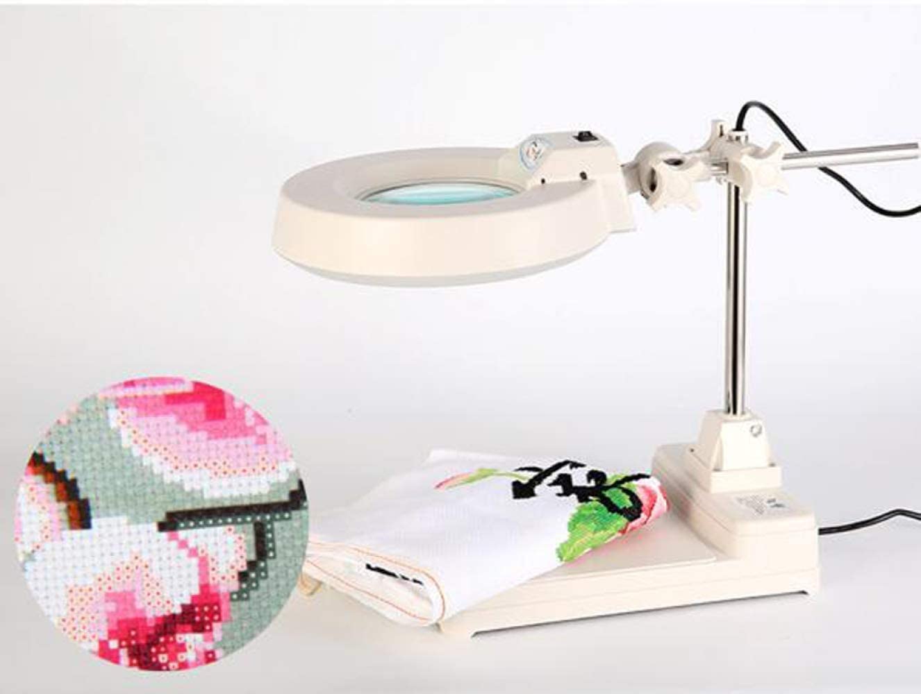 Lampa powiększająca biurkowa 2w1 ze światłem LED Regulowane ramię Lampa powiększająca HD Lekka soczewka powiększająca Składana lupa dla osób starszych Czytaj Inżynieria elektroniczna / 10X Ciekawe