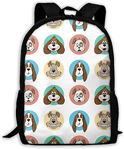 Mochila Impresa En 3D Escolar con Estilo para Adultos con Estampado De Perros Y Dibujos