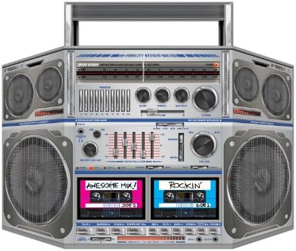 Beistle 57851 1 Pack Boom Box Stand Up Party Decoration, 3 Feet 1 Inch by 25 Inch