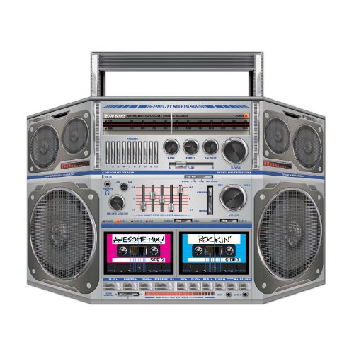 Beistle 57851 1980's Boom Box Stand Up Photo Prop, Paper, Multicolored