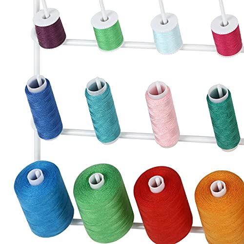 32-Spool Sewing Thread Racks 4 Pack Wall-Mounted Thread Holder With Hanging Tools Metal Sewing Organizer For Sewing, Quilting, Embroidery, Large Thread Thread Organizer #TOP3