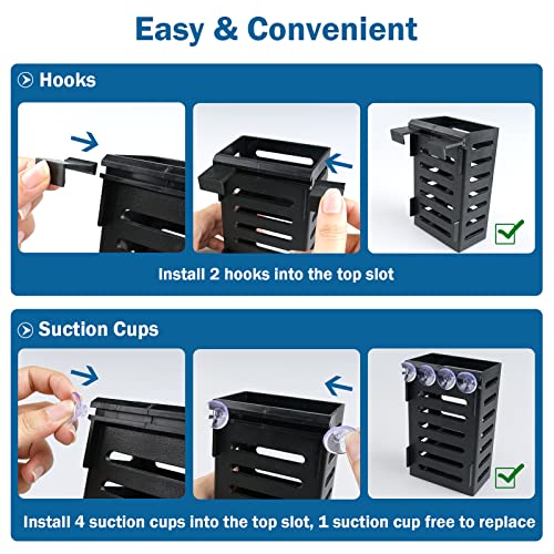 Uprony Aquarium Plant Holder 4 Pcs Hanging Aquatic Plant Pot With 24 Hooks And 20 Suction Cups For Fish Tank Aquarium Planter And Aquascape Decorations #TOP2