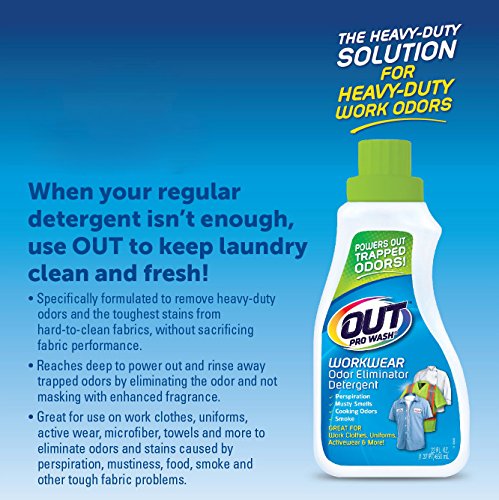 Out Prowash Workwear Odor Eliminator, Laundry Detergent For Work Clothes And Uniforms, Active Wear, Towels, Pets, And Stains Caused By Sweat, Food, Smoke, And Pets, 22 Ounce #TOP5