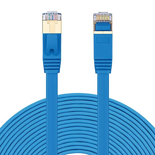 Cat 7 Ethernet Cable 25 ft Blue, MORELECS Cat 7 Internet Cable 25 ft Ethernet Cable RJ45 Network Cable Cat7 LAN Cable for PC Laptop Modem Router Cable Ethernet