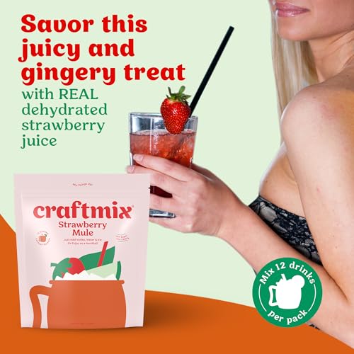 image for Craftmix Strawberry Mule, Makes 12 Drinks, Skinny Cocktail Mixers Mosc