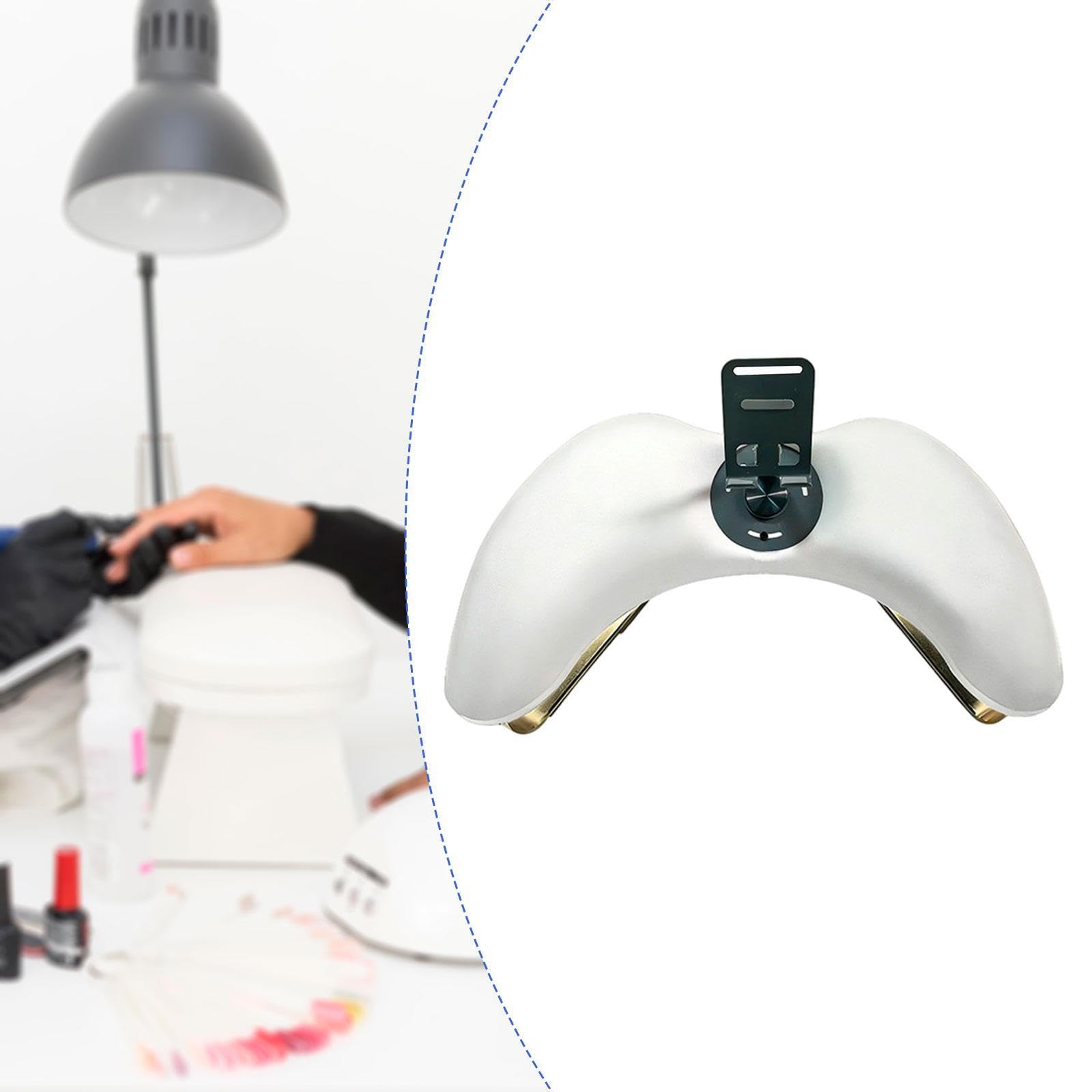 perfk Cuscino poggiamani per manicure supporto per telefono, gambe in metallo per unghie in acrilico fai casa, Bianco