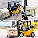 LEAQU Construction Toys, Forklift Inertia Toy Burrs-Free Excellent Workmanship Fadeless Pull Back Forklift Inertia Toy for Kids Yellow
