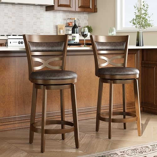 MAISON ARTS Swivel Bar Stools Set of 2, 26 Inch