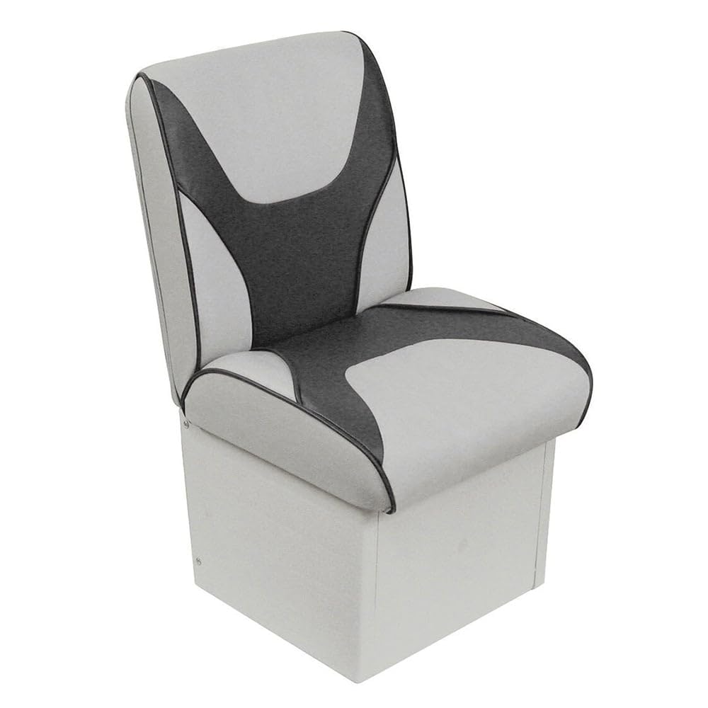 Overton’s Deluxe Jump Boat Seat – High-Impact Plastic Frame, UV-Protected Marine Vinyl, Storage Under Seat, with 8" Base