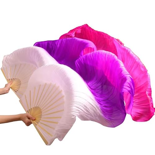 DMLAYHP Belly Dance Fan Slik Fans Belly Dance Stage Performance (2pcs)(5,S-120x90cm)