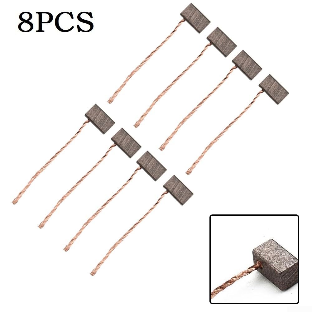 8 spazzole in carbonio 6 x 6 x 10 mm per motori di ventilazione, motore della ventola, motore del tergicristallo e motori per utensili elettrici - carbonio e metallo