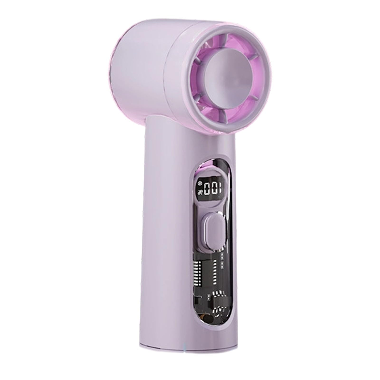 NRVTRE Portable USB Rechargeable Handheld Fan with 5 Speed Levels, 3000mAh Quiet Desktop Fan with Digital Display Operated Handheld